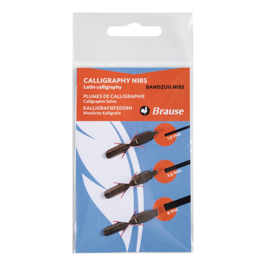 Pack of 3 Bandzug calligraphy nibs (1.5 mm, 2.5 mm and 4 mm)