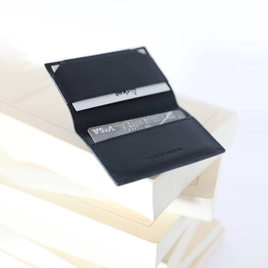 Leather business card holder – Black