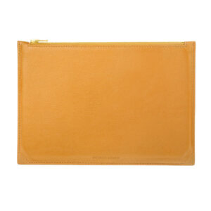 Pochette multifonction en cuir, grand modèle - Ambre