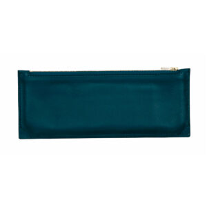 Trousse stylo en cuir, grand modèle - Vert émeraude