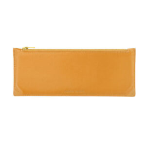 Trousse stylo en cuir, grand modèle - Ambre