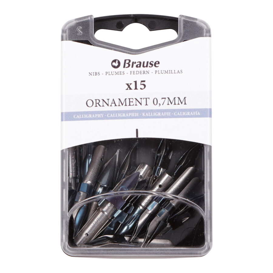 Plumes de lettering pour porte-plume – Boite 15 Plumes Ornament 0,7mm