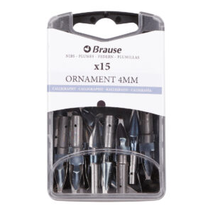 Plumes de lettering pour porte-plume - Boite 15 Plumes Ornament 4mm
