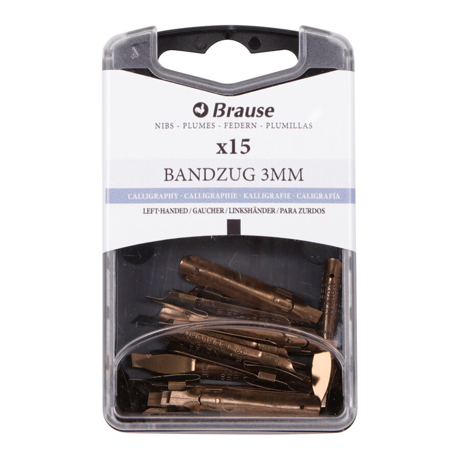 Plumes de calligraphie pour porte-plume – Boite 15 Plumes Bandzug Gauchers 3mm