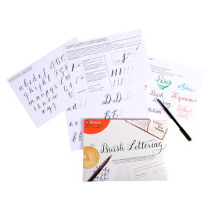 Pochette de 15 fiches d'apprentissage au brush lettering 