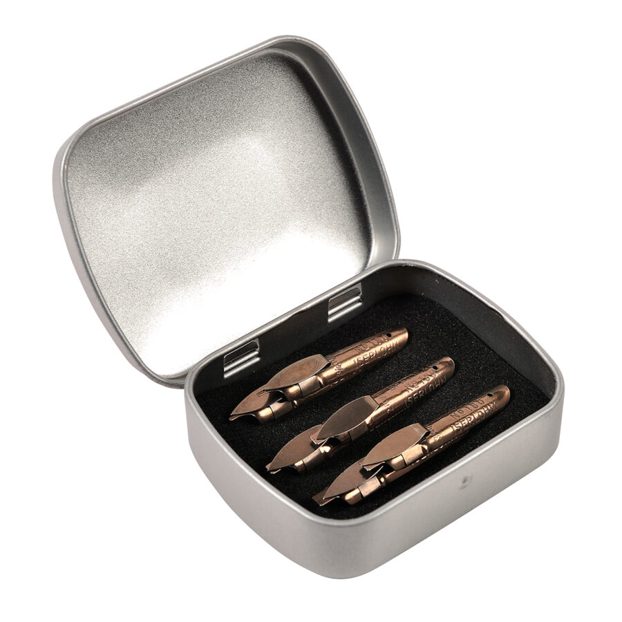 Boite de 6 plumes métal Bandzug pour calligraphie (2 plumes x 0,7mm 2 mm 3 mm)