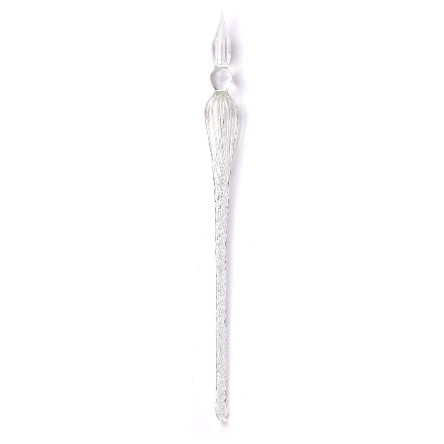 Plume de verre ronde 18 cm, Transparente