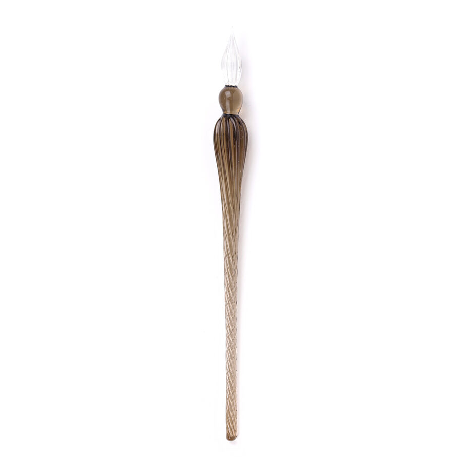 Plume de verre ronde 18 cm, Noire