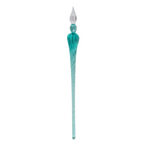 Plume de verre ronde 18 cm, Turquoise