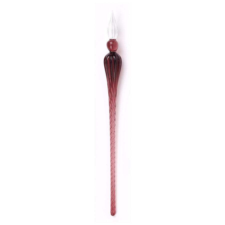 Plume de verre ronde 18 cm, Violette