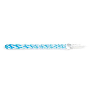Plume de verre droite 16 cm, Bleu Calanque