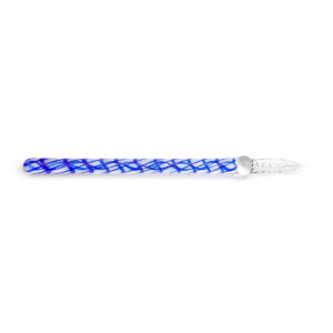 Plume de verre droite 16 cm, Bleu Saphir