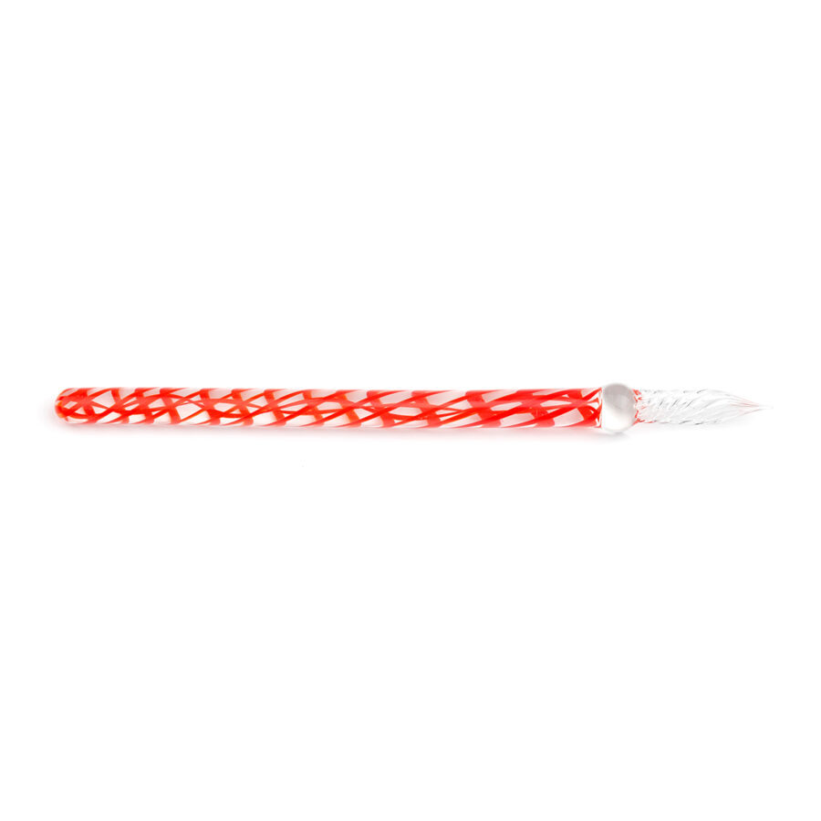 Glass nib, straight, 16 cm, Carob tree red