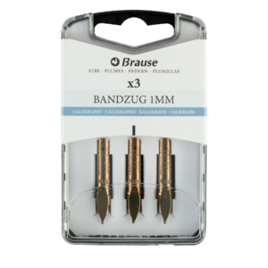 Calligraphy nibs for pen stands - Box of 3 metal Bandzug nibs 1 mm