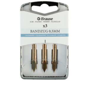 Calligraphy nibs for pen stands - Box of 3 metal Bandzug nibs 0.5 mm