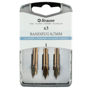 Calligraphy nibs for pen stands - Box of 3 metal Bandzug nibs 0.7 mm