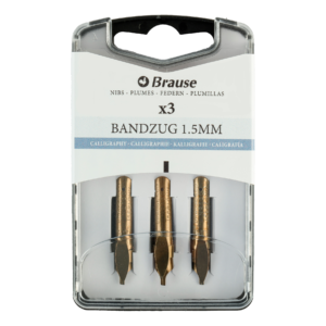 Calligraphy nibs for pen stands - Box of 3 metal Bandzug nibs 1.5 mm