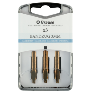 Calligraphy nibs for pen stands - Box of 3 metal Bandzug nibs 3 mm