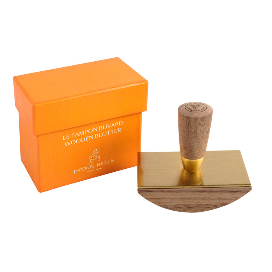 Tampon-buvard en noyer et en laiton Jacques Herbin Prestige
