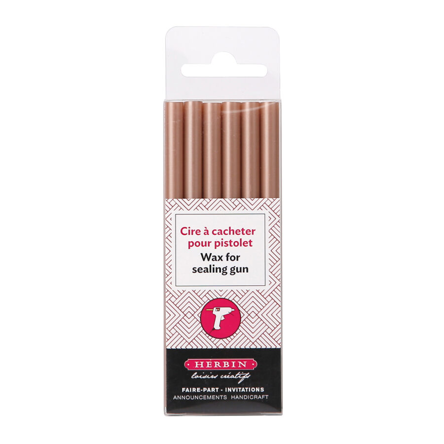 6 bâtons de cire à cacheter spéciale pour pistolet, Or rose