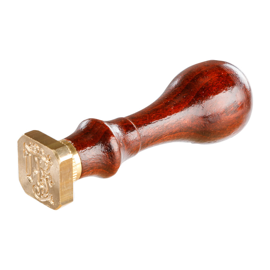 Sceau à Cire Herbin - Initiale M, Manche En Bois Vernis, Laiton, Pour Cacheter Lettres Et Invitations