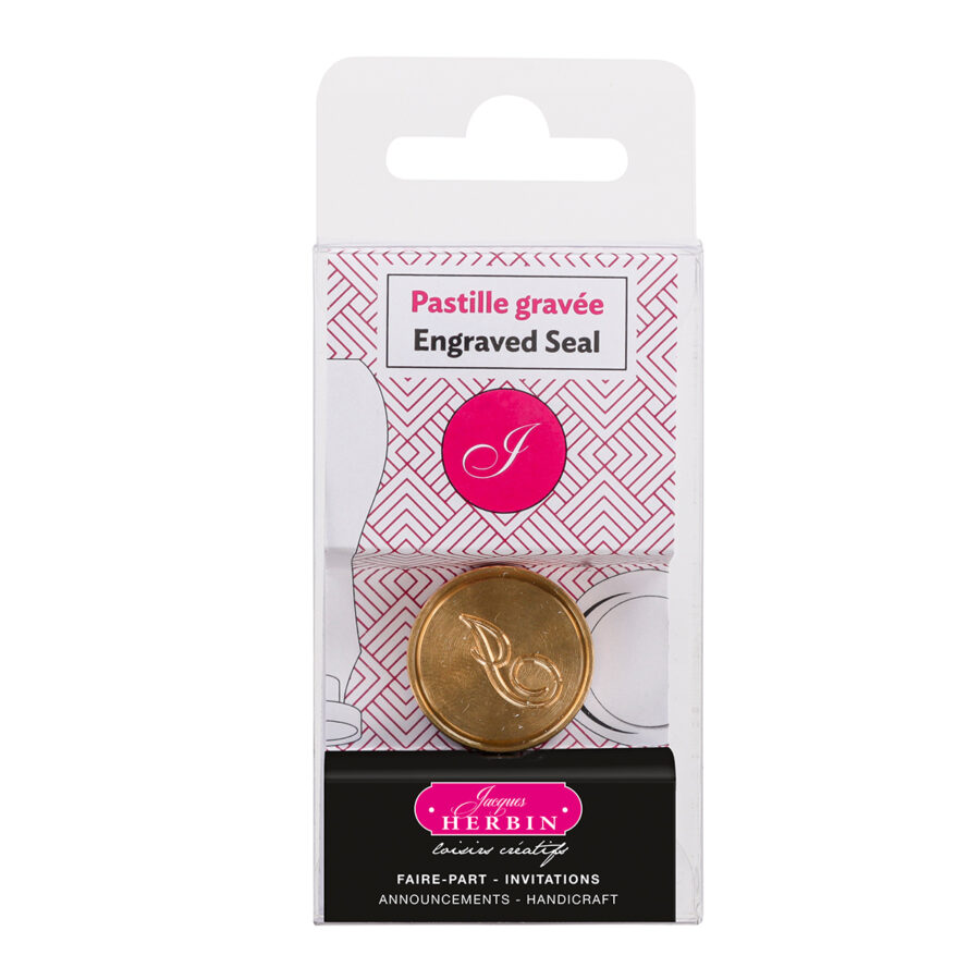 Pastille en laiton pour cire à cacheter, alphabet anglais, lettre I