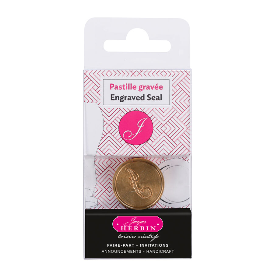 Pastille en laiton pour cire à cacheter, alphabet anglais, lettre J
