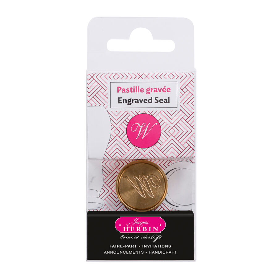 Pastille en laiton pour cire à cacheter, alphabet anglais, lettre W