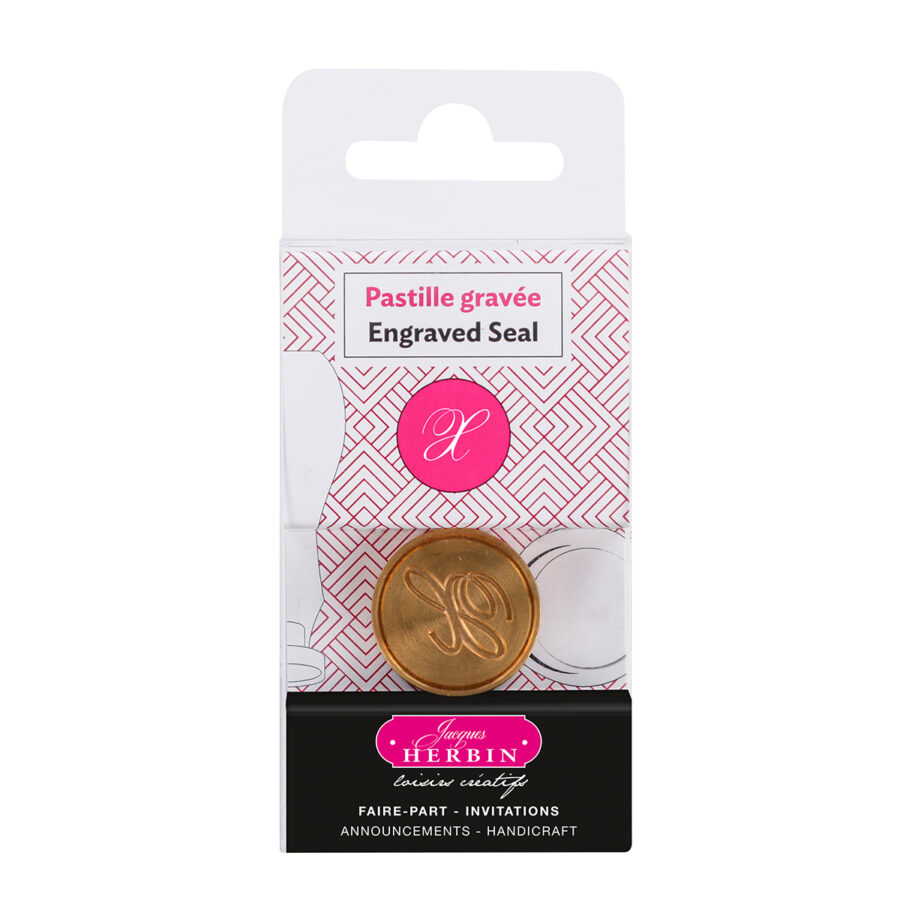 Pastille en laiton pour cire à cacheter, alphabet anglais, lettre X