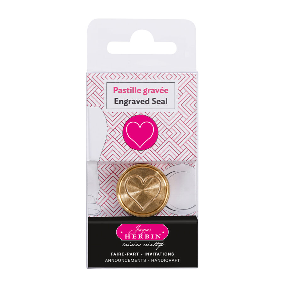 Brass sealing wax tablet, Heart symbol