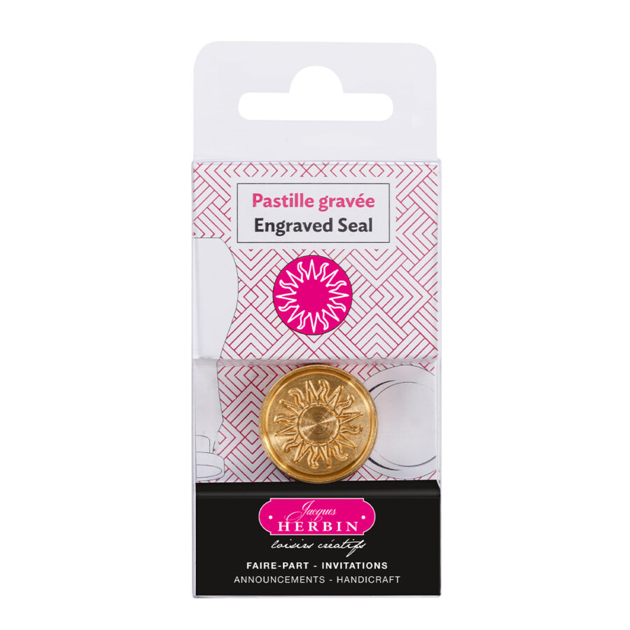 Brass sealing wax tablet, Sun symbol