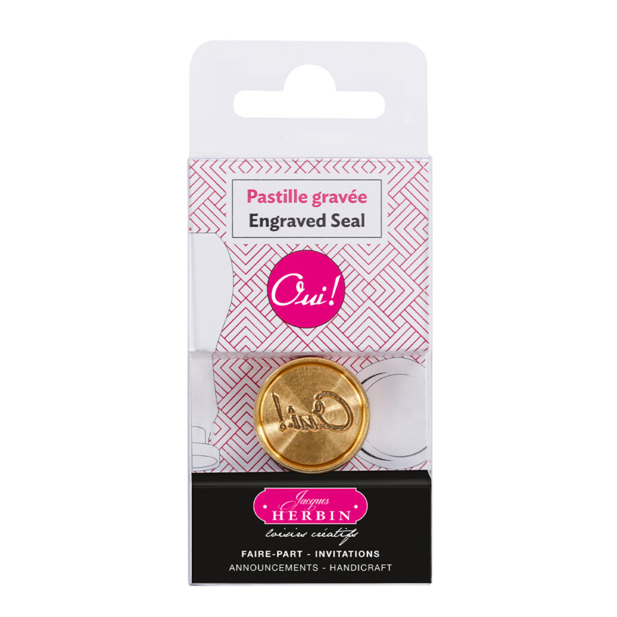 Pastille en laiton pour cire à cacheter, symbole Oui