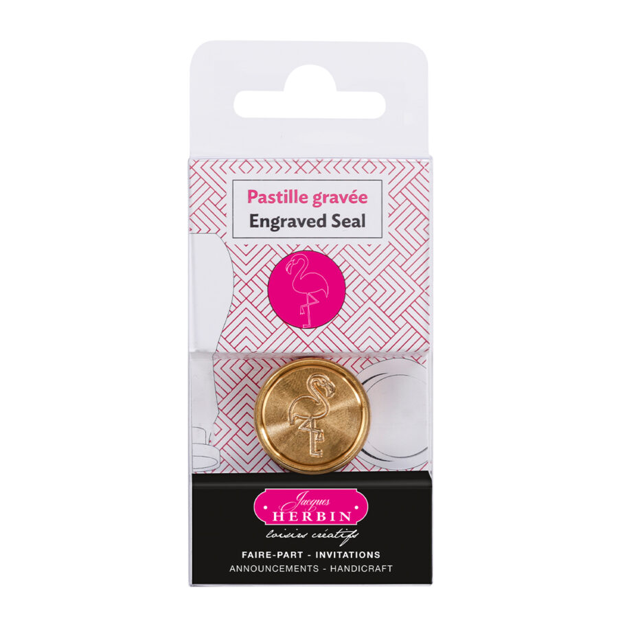 Pastille en laiton pour cire à cacheter, symbole Flamand rose