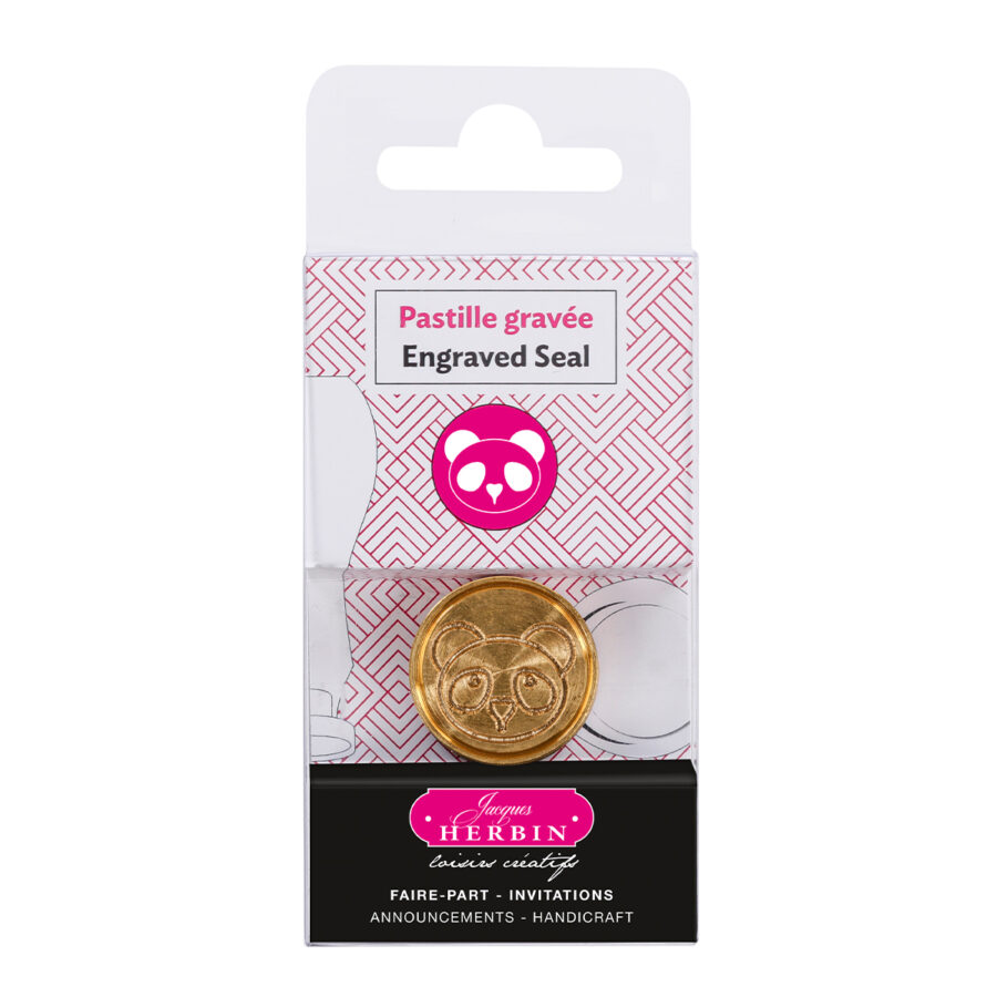 Pastille en laiton pour cire à cacheter, symbole Panda