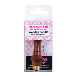 Manche en bois pour pastilles à vis et cire à cacheter, Vernis marron foncé