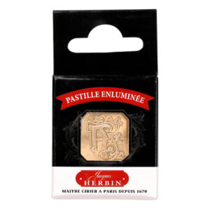 Sceau carré, lettre A enluminée pour cachet de cire. Fabrication française