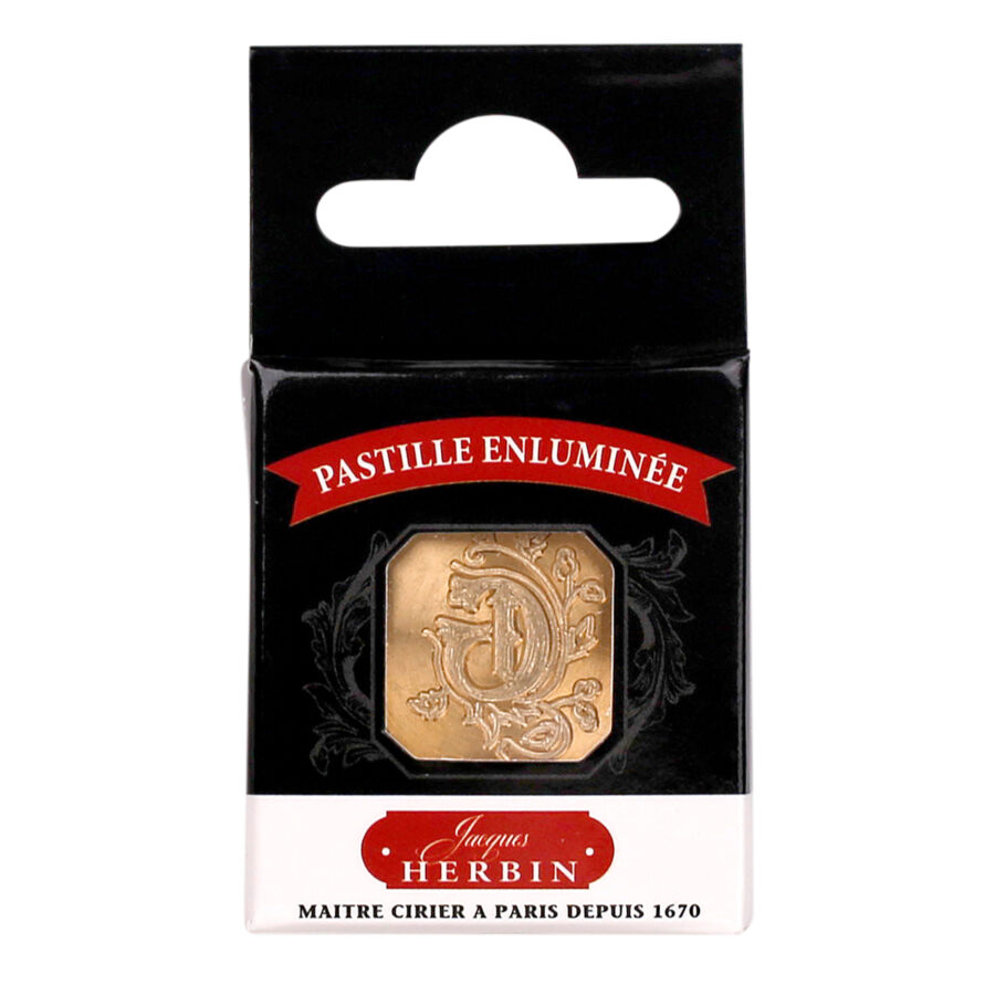 Square seal, illuminated letter G for wax seal. Made in France