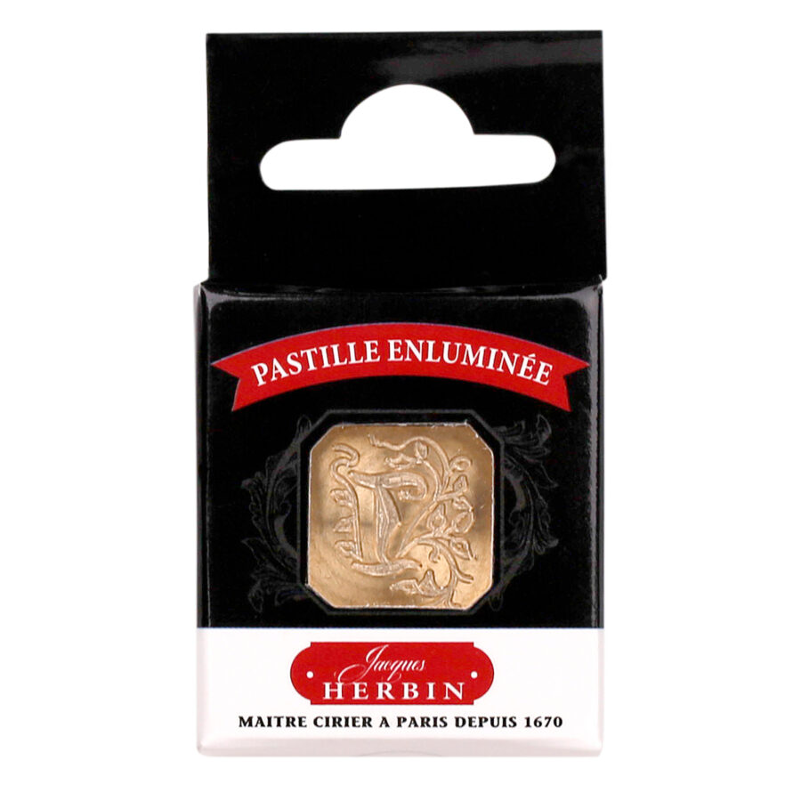 Square seal, illuminated letter I for wax seal. Made in France