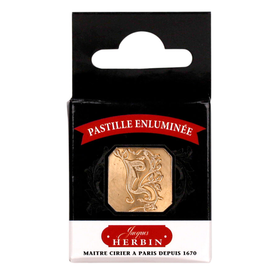 Sceau carré, lettre J enluminée pour cachet de cire. Fabrication française