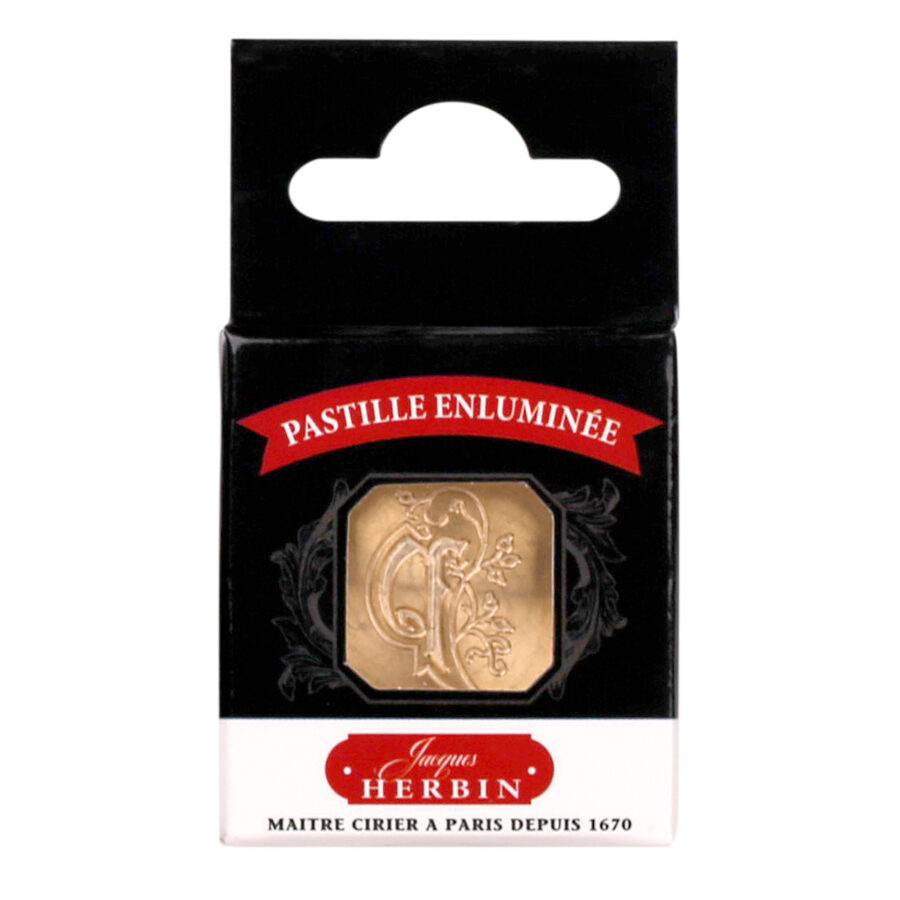 Square seal, illuminated letter P for wax seal. Made in France