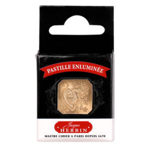 Sceau carré, lettre V enluminée pour cachet de cire. Fabrication française