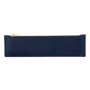 Trousse stylo en cuir - Bleu marine