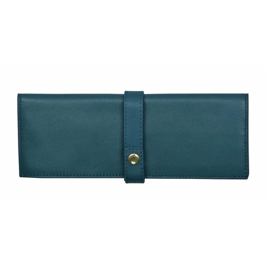 Leather collector’s pen pouch, small – Emerald green
