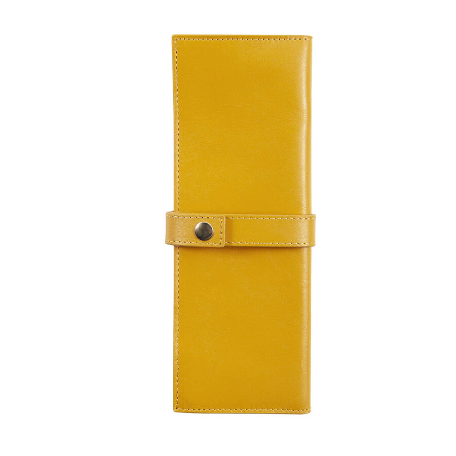Leather collector’s pen case, small model – Amber
