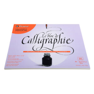 Bloc encollé de calligraphie 30 feuilles vélin blanc cassé 125g