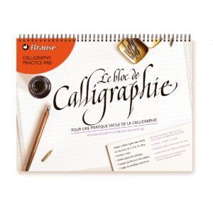 Bloc à spirale de calligraphie 50 feuilles lignées crème  (français et anglais)