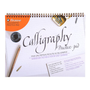 Bloc à spirale de calligraphie 50 feuilles lignées crème (français et anglais)