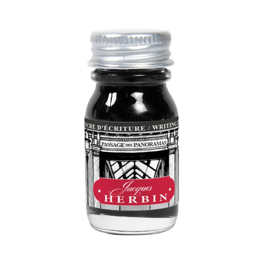 Bottled writing ink for fountain pens and rollerball pens – 10 ml – Black – Passage des Panoramas
