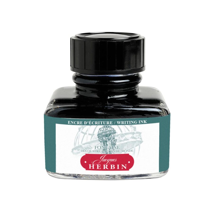 Bottle of writing ink for fountain pens and rollerball pens – 30 ml – Blue/Green – Fountain of the Four Parts of the World