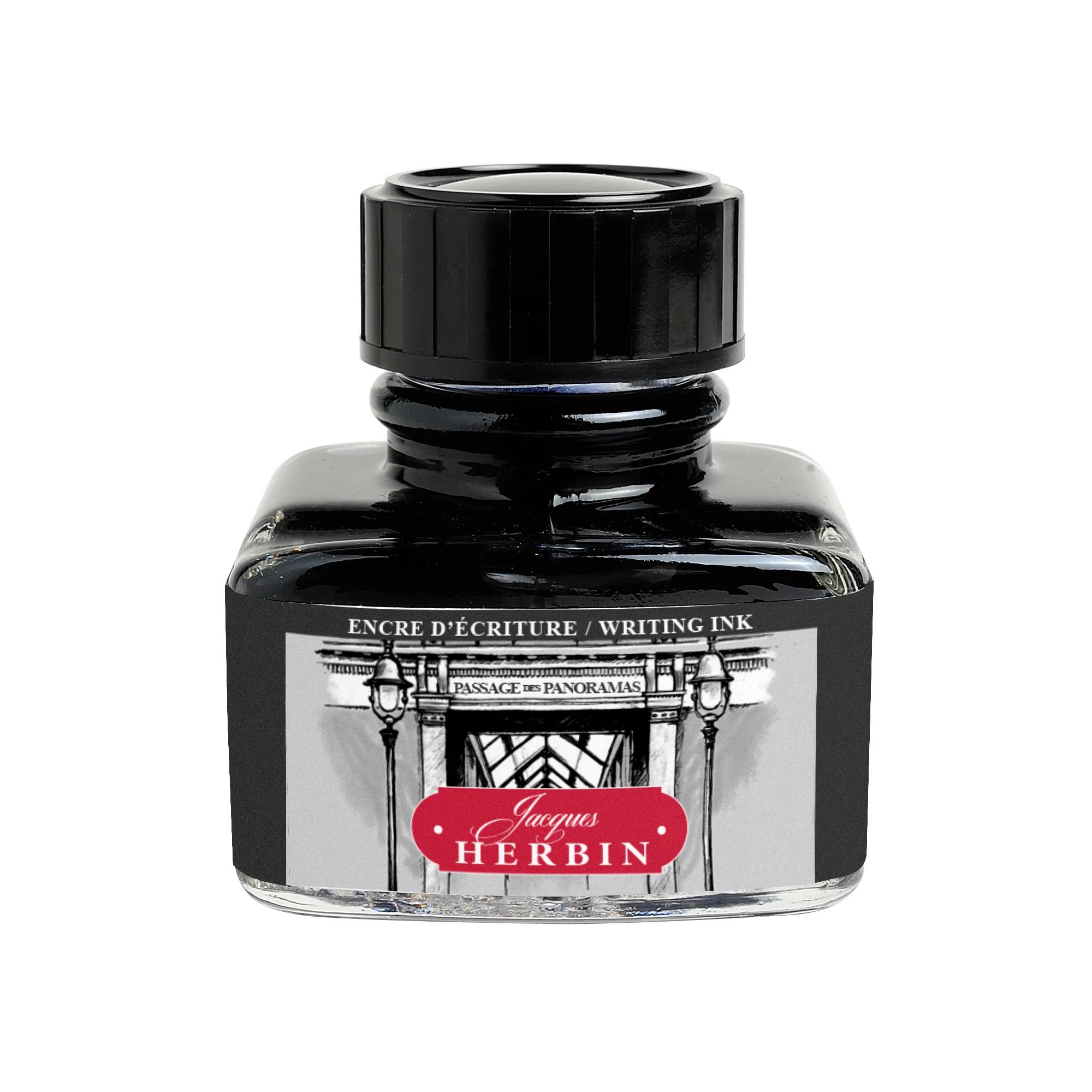 Flacon d&rsquo;encre à écrire pour stylo-plumes et stylos roller – 30 ml – Noir – Passage des Panoramas